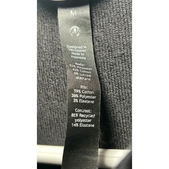 Lululemon Mens City Sweat Pullover Hoodie Black Size M Raglan Sleeve LM3AUPS